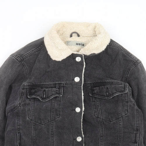 Topshop Womens Black Jacket Size 8 Button