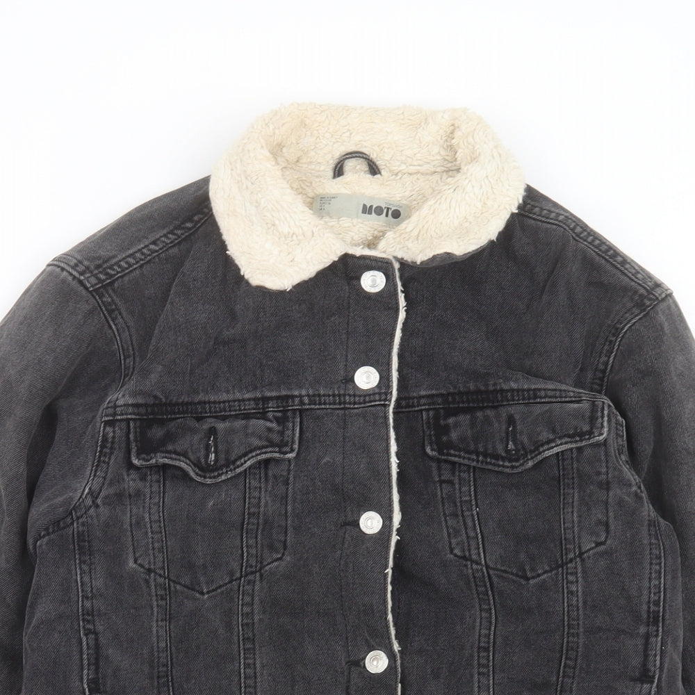 Topshop Womens Black Jacket Size 8 Button