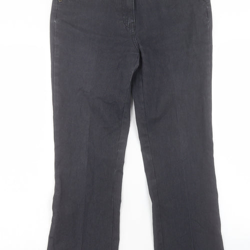 Maine Womens Black Cotton Straight Jeans Size 10 L26 in Regular Button