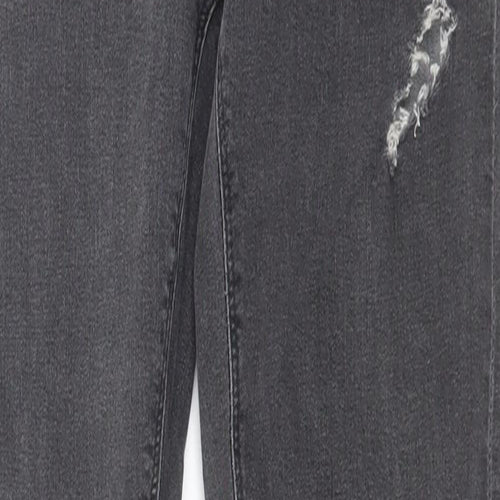 Topshop Womens Grey Cotton Skinny Jeans Size 30 in L36 in Regular Button