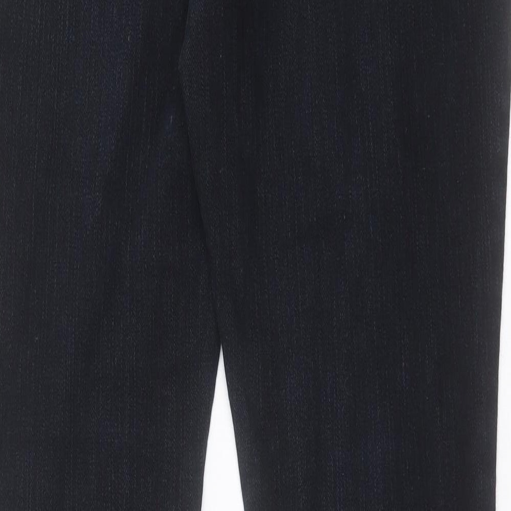 Red Herring Womens Black Cotton Straight Jeans Size 12 L33 in Regular Button