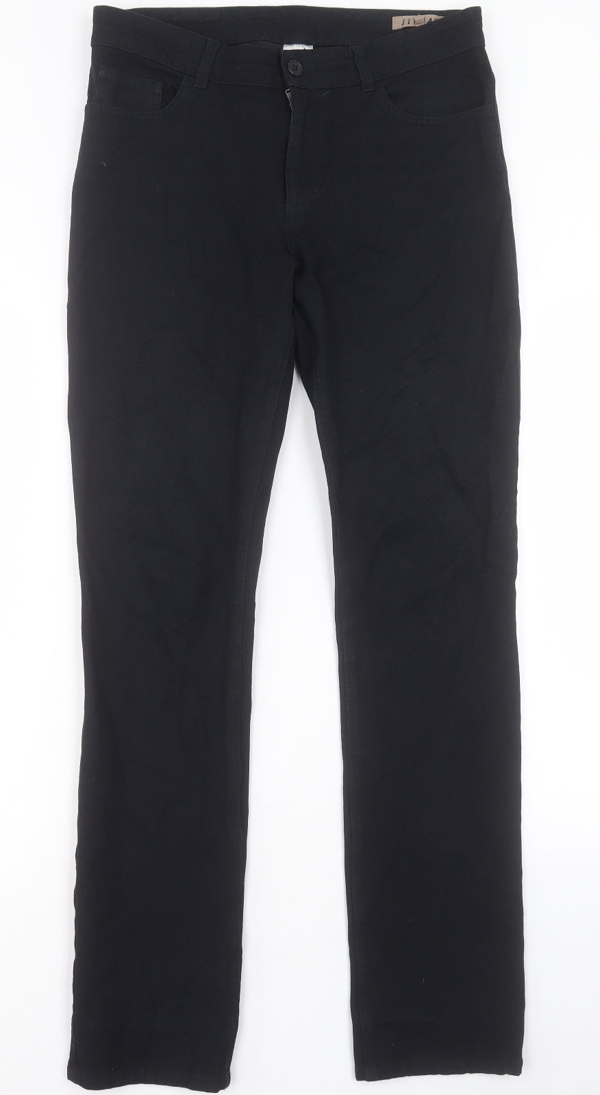 Jigsaw Womens Black Viscose Straight Jeans Size 10 L32 in Regular Button