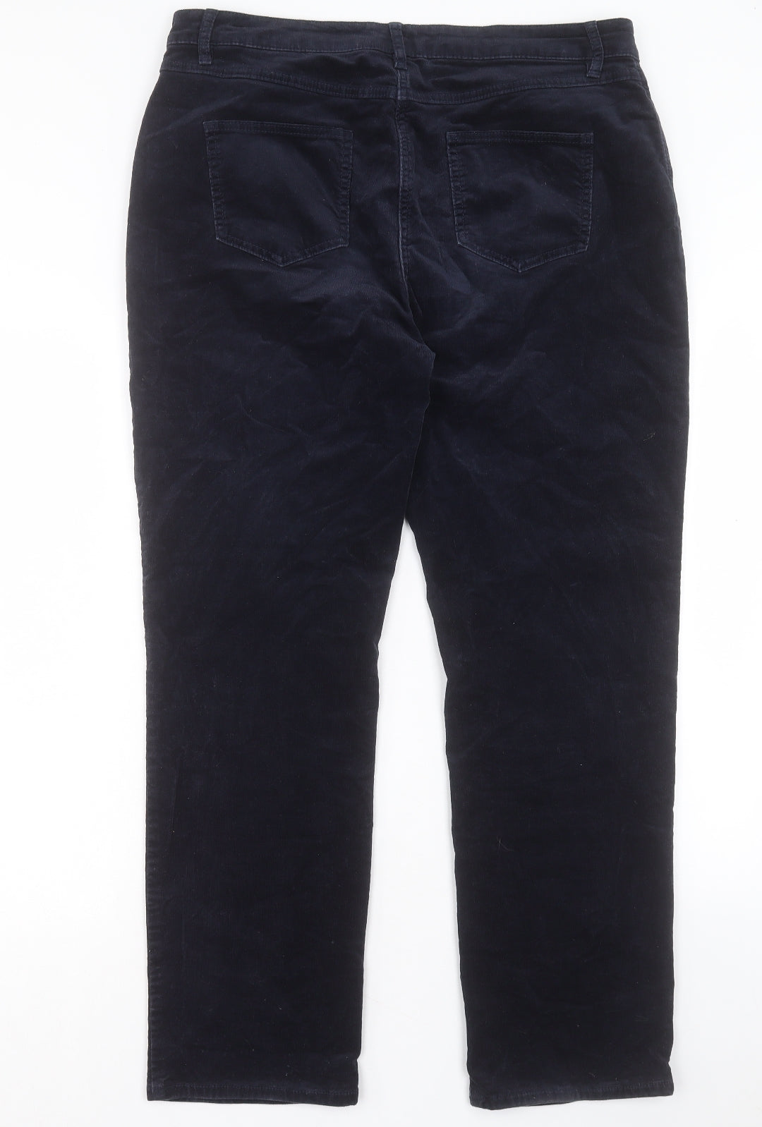 Marks and Spencer Womens Blue Cotton Straight Jeans Size 16 L29 in Regular Button