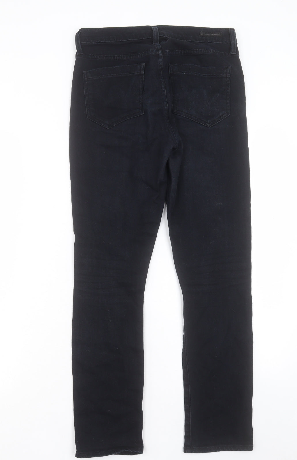Citizens of Humanity Womens Black Cotton Straight Jeans Size 18 L28 in Regular Button