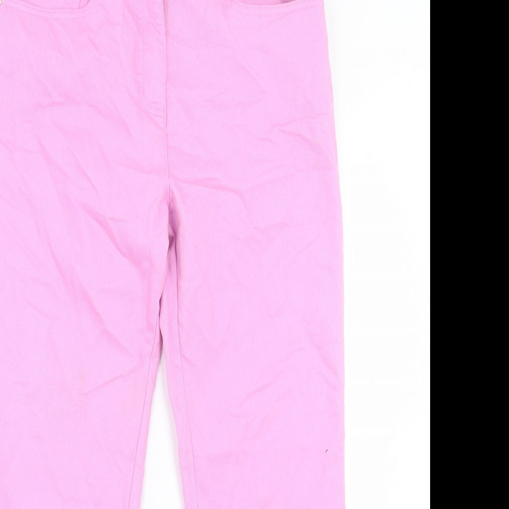 Cotton Traders Womens Pink Cotton Straight Jeans Size 12 L25 in Regular Button