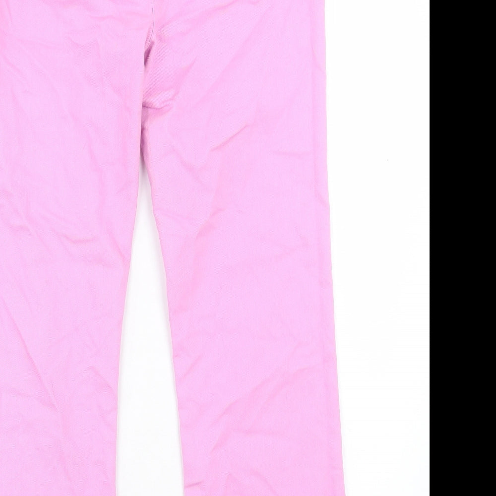 Cotton Traders Womens Pink Cotton Straight Jeans Size 12 L25 in Regular Button