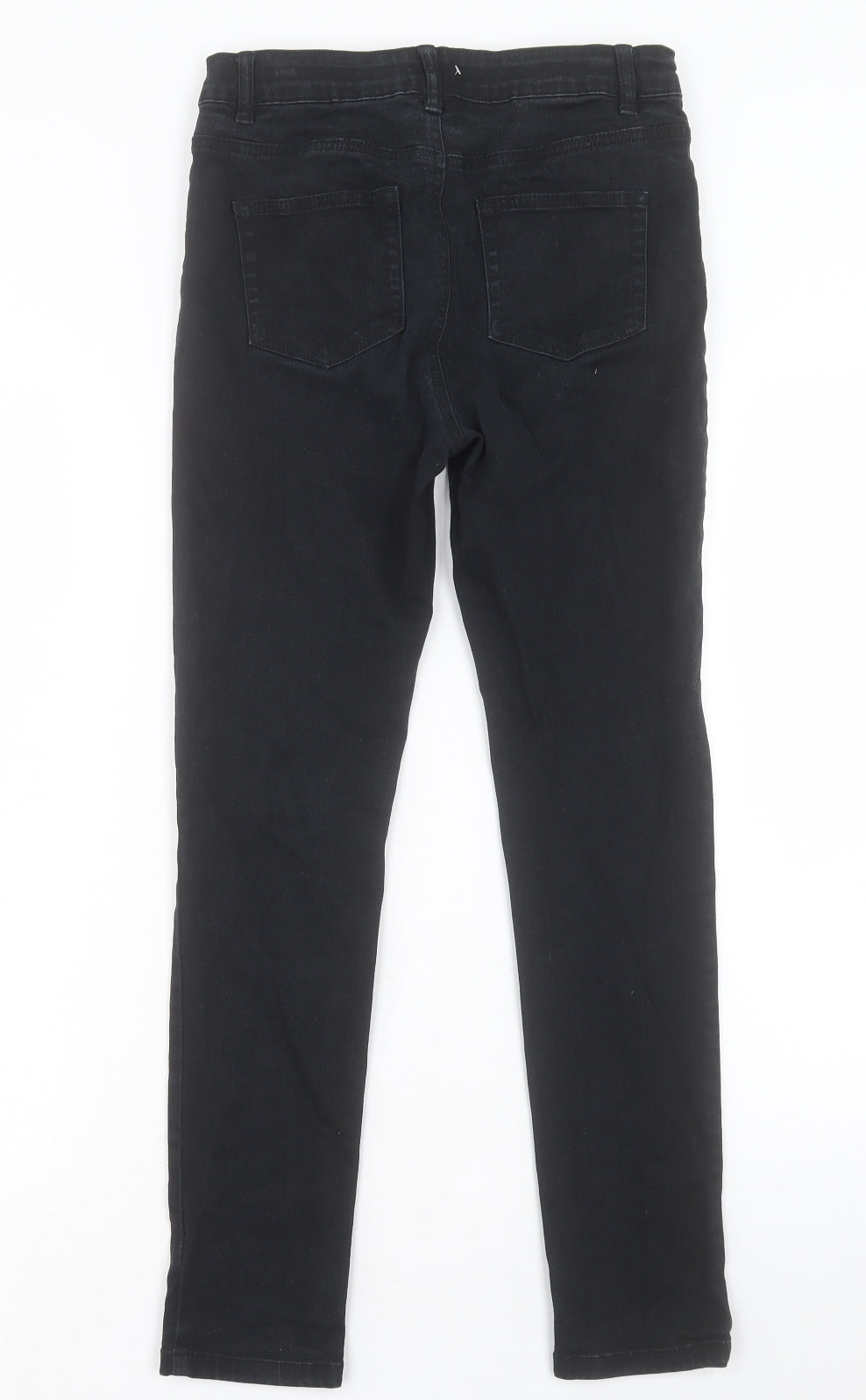Denim & Co. Boys Black Cotton Skinny Jeans Size 12-13 Years Regular Button