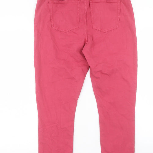 White Stuff Womens Pink Cotton Cropped Jeans Size 34 in L25 in Regular