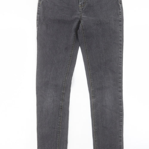 M&Co Girls Black Cotton Skinny Jeans Size 13 Years Regular Button