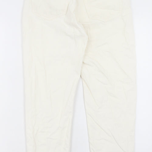 Pull&Bear Womens White Cotton Straight Jeans Size 10 L23 in Regular Button