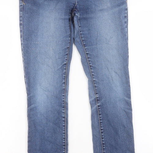 Red Herring Womens Blue Cotton Straight Jeans Size 12 L30 in Regular Button