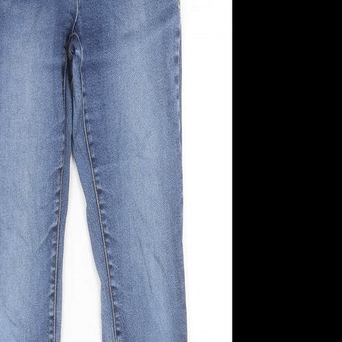 Red Herring Womens Blue Cotton Straight Jeans Size 12 L30 in Regular Button