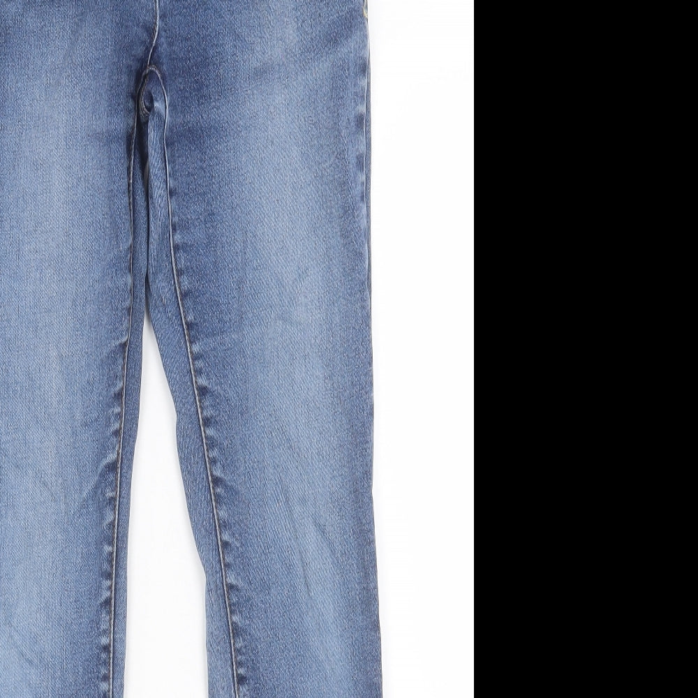 Red Herring Womens Blue Cotton Straight Jeans Size 12 L30 in Regular Button
