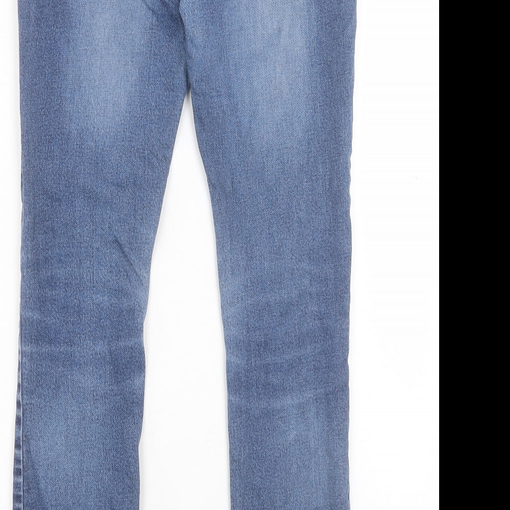 Red Herring Womens Blue Cotton Straight Jeans Size 12 L30 in Regular Button
