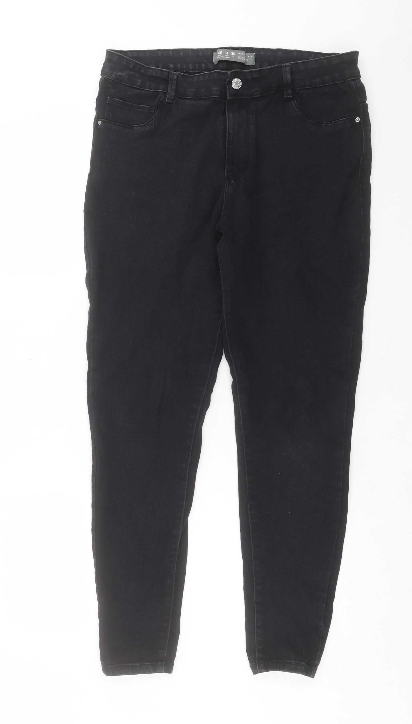 Denim & Co. Womens Black Cotton Skinny Jeans Size 18 L29 in Regular Button