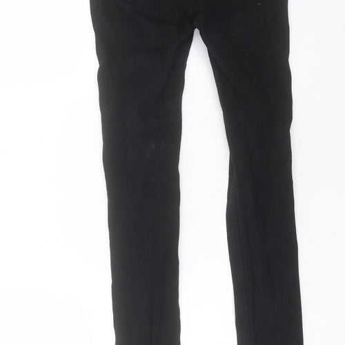 H&M Womens Black Cotton Skinny Jeans Size 6 L28 in Regular Button