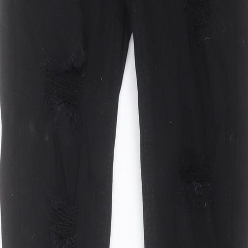 H&M Womens Black Cotton Skinny Jeans Size 6 L28 in Regular Button