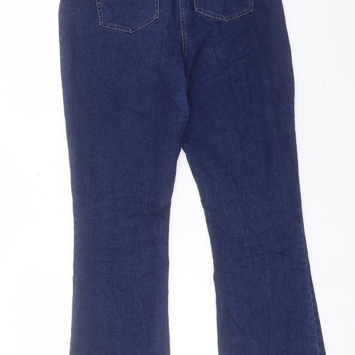 Papaya Womens Blue Cotton Straight Jeans Size 16 L31 in Regular Button