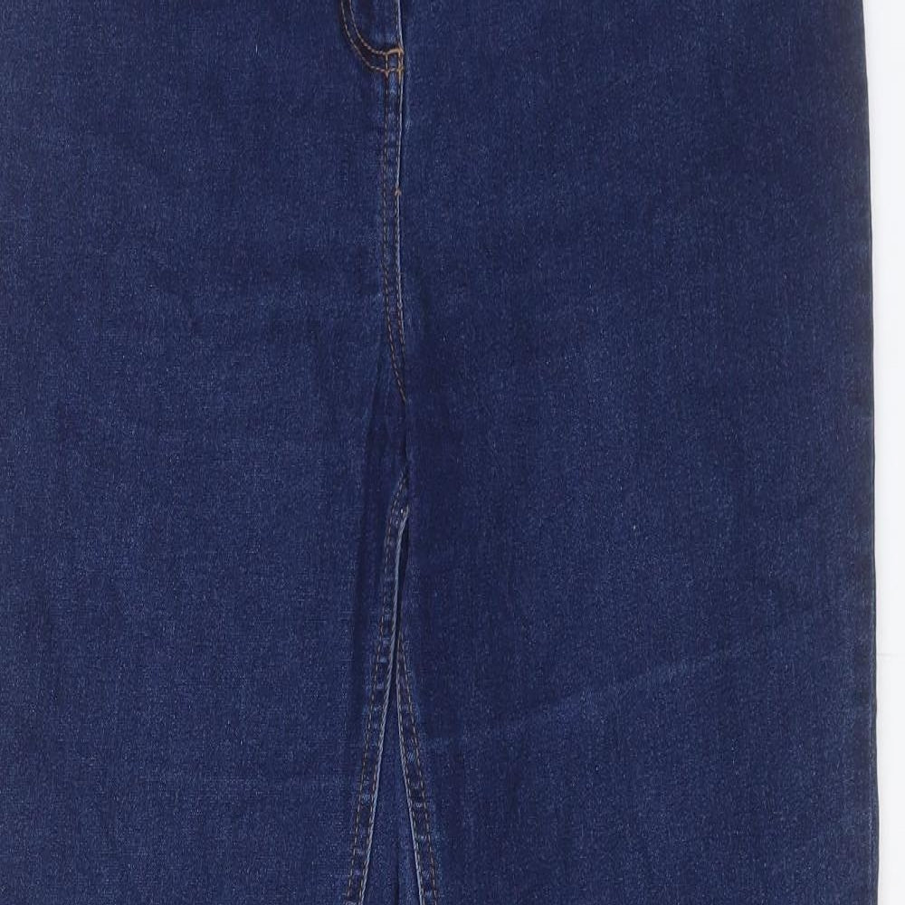 Papaya Womens Blue Cotton Straight Jeans Size 16 L31 in Regular Button