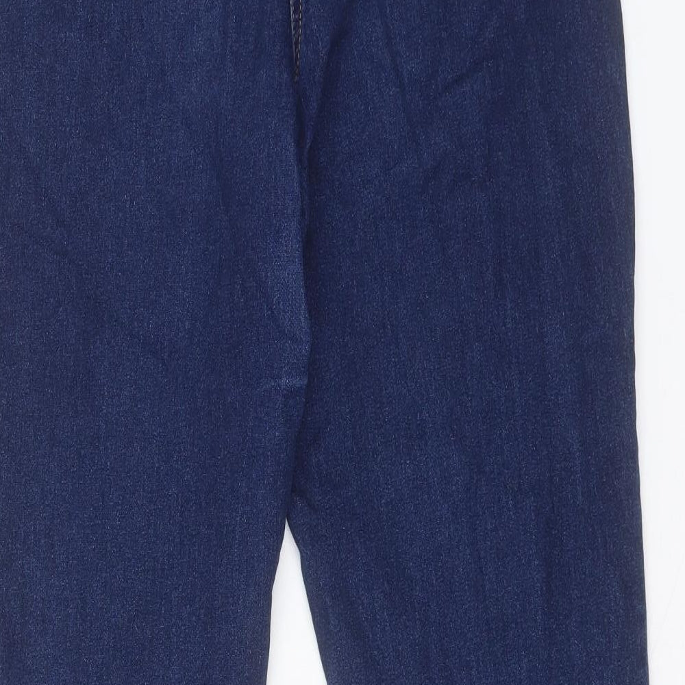 Papaya Womens Blue Cotton Straight Jeans Size 16 L31 in Regular Button