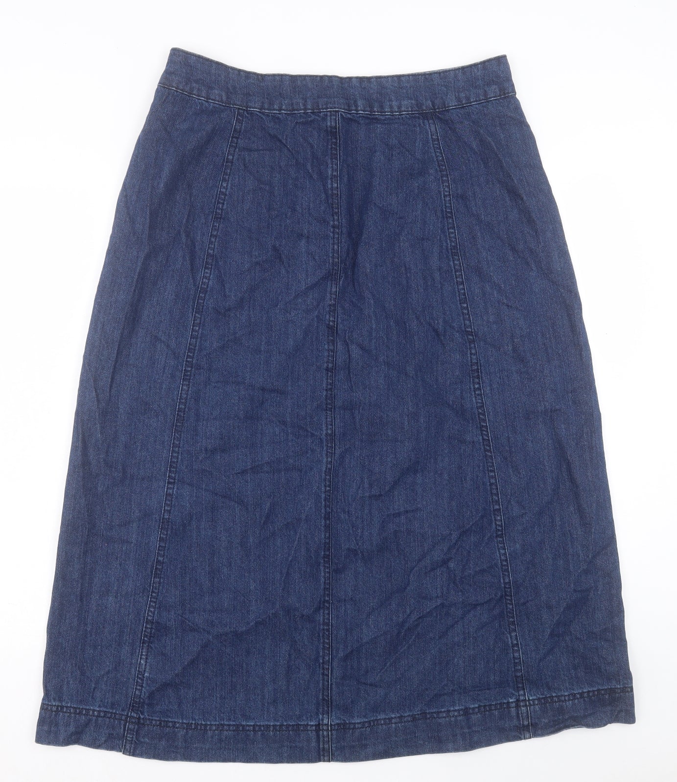 Seasalt Womens Blue Cotton A-Line Skirt Size 16 Button