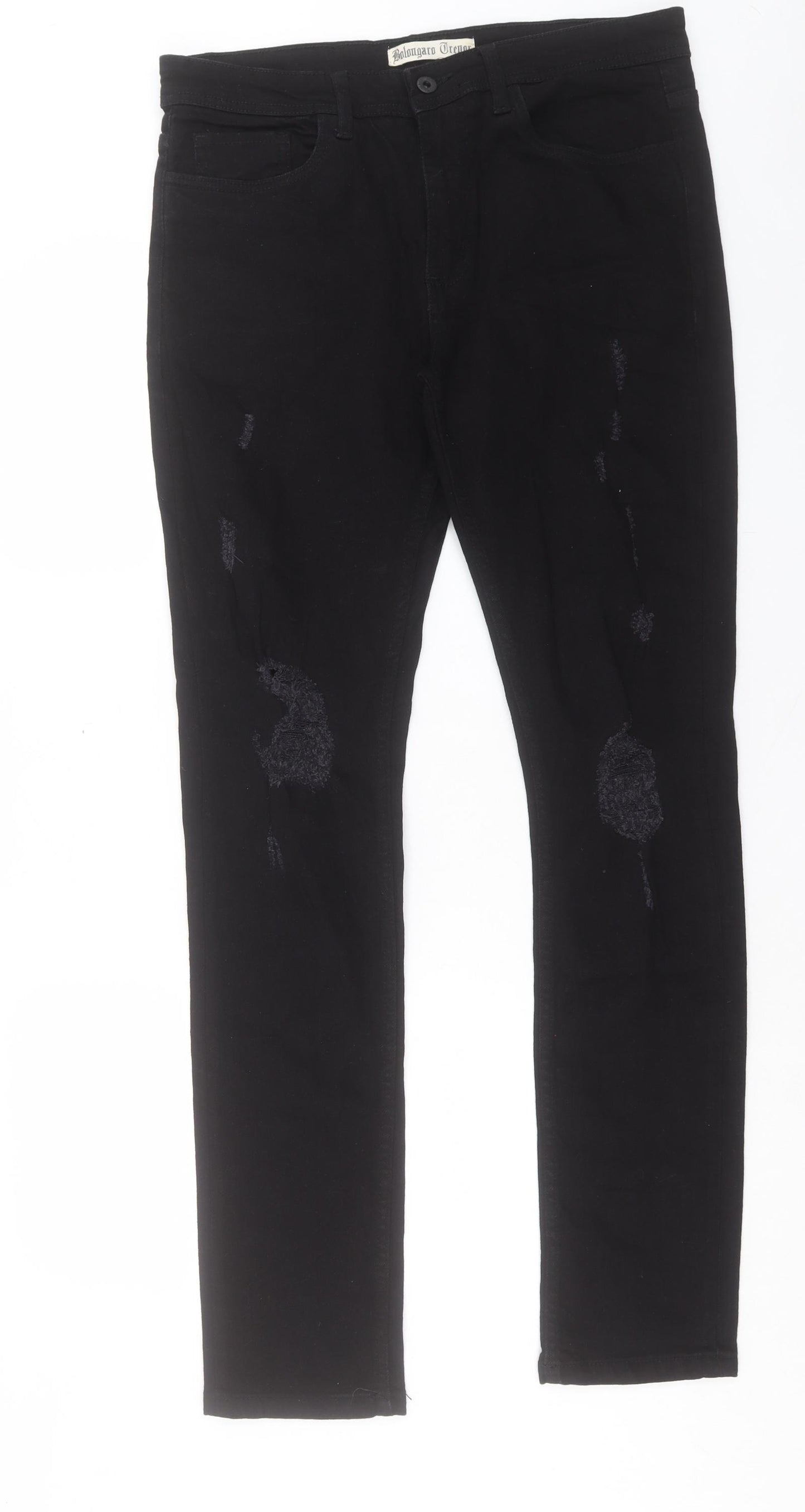 Bolongaro Trevor Mens Black Cotton Straight Jeans Size M L32 in Regular Button