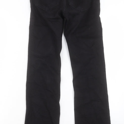 Marks and Spencer Womens Black Cotton Bootcut Jeans Size 8 L30 in Regular Button