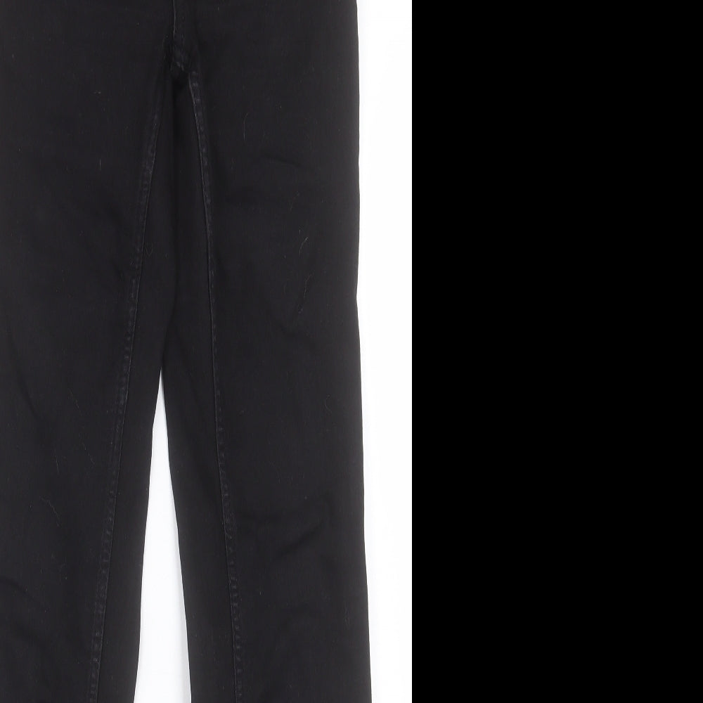 Marks and Spencer Womens Black Cotton Bootcut Jeans Size 8 L30 in Regular Button