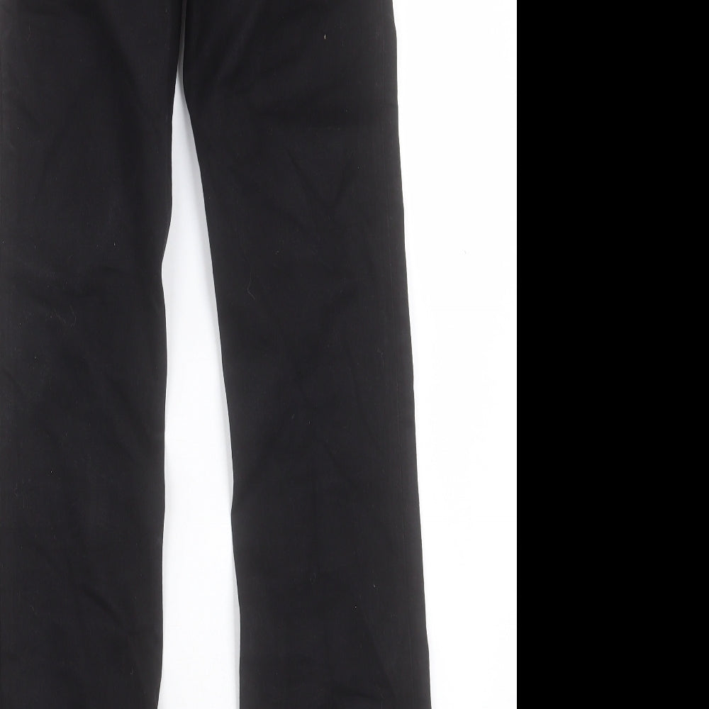 Marks and Spencer Womens Black Cotton Bootcut Jeans Size 8 L30 in Regular Button
