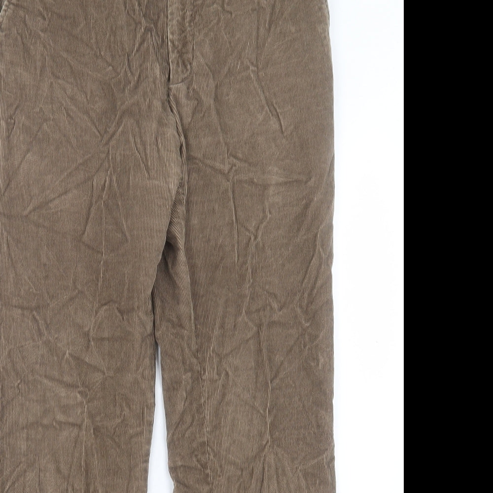 Eric Spencer Mens Brown Cotton Trousers Size 34 in L31 in Regular Button