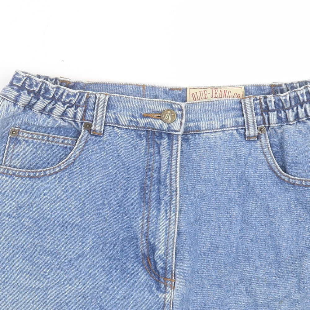 Blue Jeans Womens Blue Cotton Bermuda Shorts Size 14 L5 in Regular Button