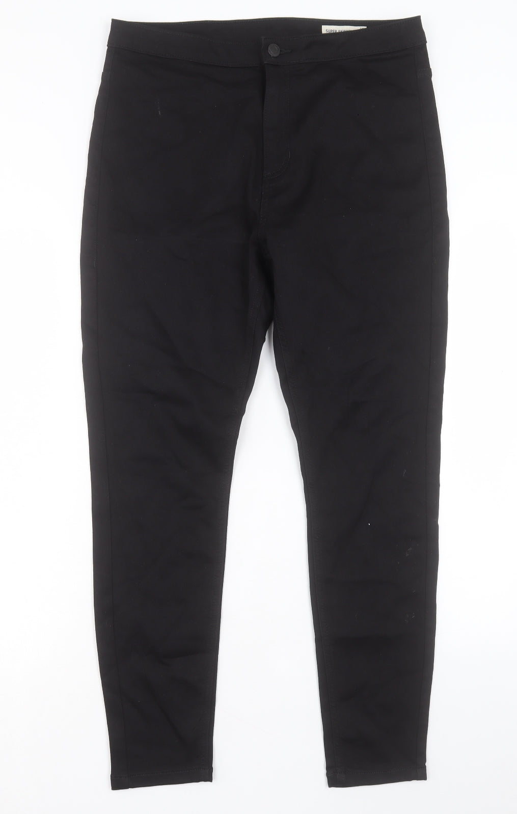 Marks and Spencer Womens Black Cotton Skinny Jeans Size 16 L28 in Regular Button