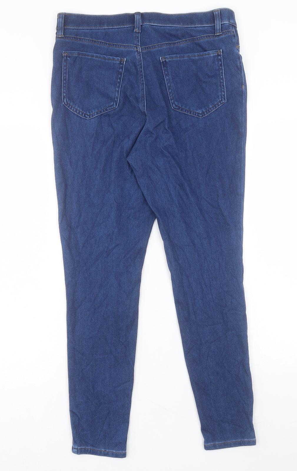 F&F Womens Blue Cotton Skinny Jeans Size 14 L28 in Regular Button