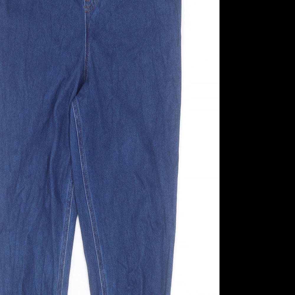 F&F Womens Blue Cotton Skinny Jeans Size 14 L28 in Regular Button