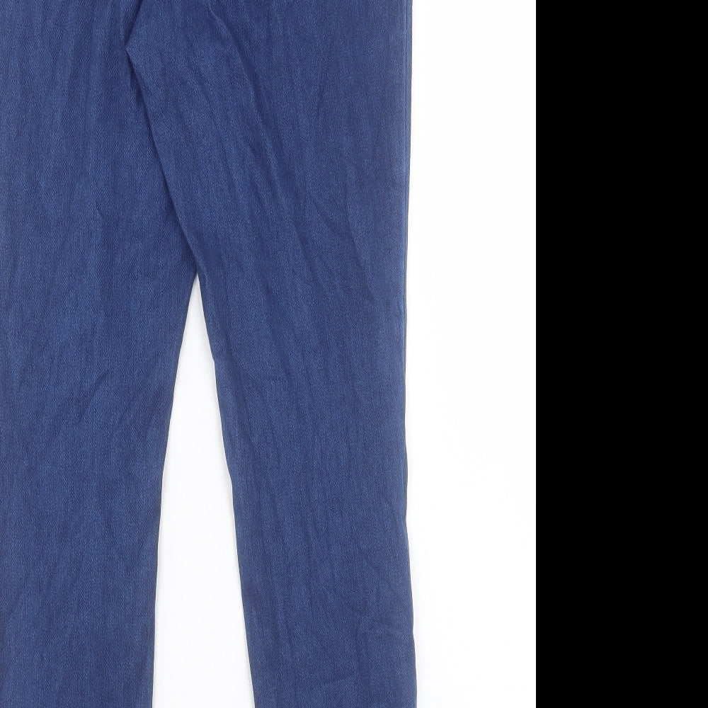 F&F Womens Blue Cotton Skinny Jeans Size 14 L28 in Regular Button