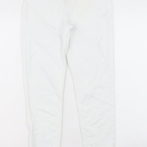 Marks and Spencer Womens White Cotton Skinny Jeans Size 8 L27 in Regular Button