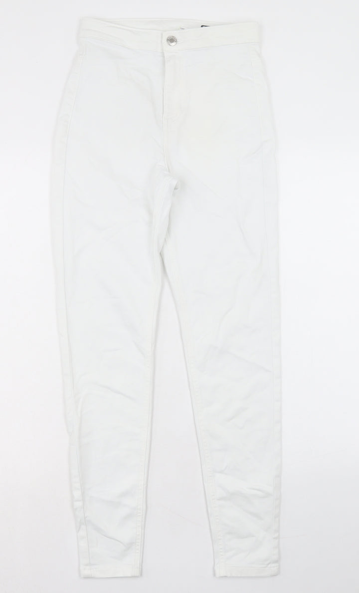 Marks and Spencer Womens White Cotton Skinny Jeans Size 8 L27 in Regular Button