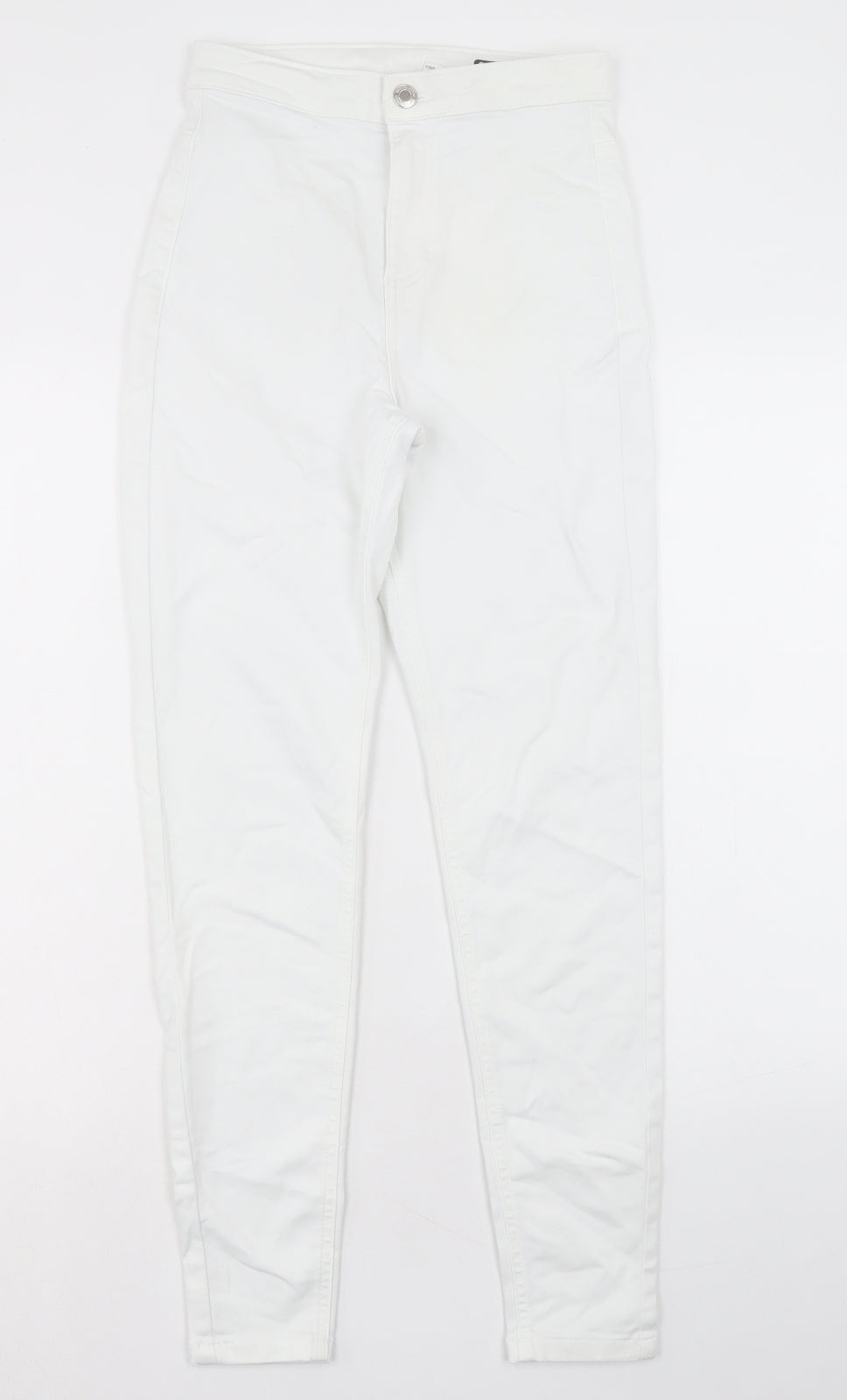 Marks and Spencer Womens White Cotton Skinny Jeans Size 8 L27 in Regular Button