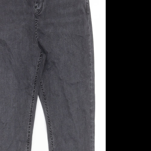Marks and Spencer Womens Black Cotton Skinny Jeans Size 14 L26 in Regular Button