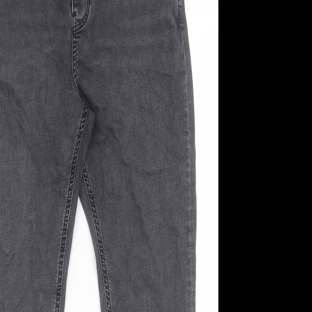 Marks and Spencer Womens Black Cotton Skinny Jeans Size 14 L26 in Regular Button