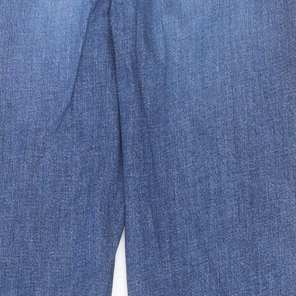 Fat Face Mens Blue Cotton Straight Jeans Size 34 in L33 in Regular Button - Long Leg