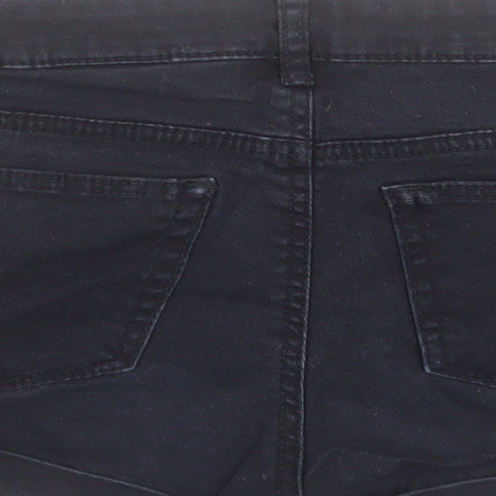 H&M Girls Black Cotton Boyfriend Shorts Size 9-10 Years Regular Buckle