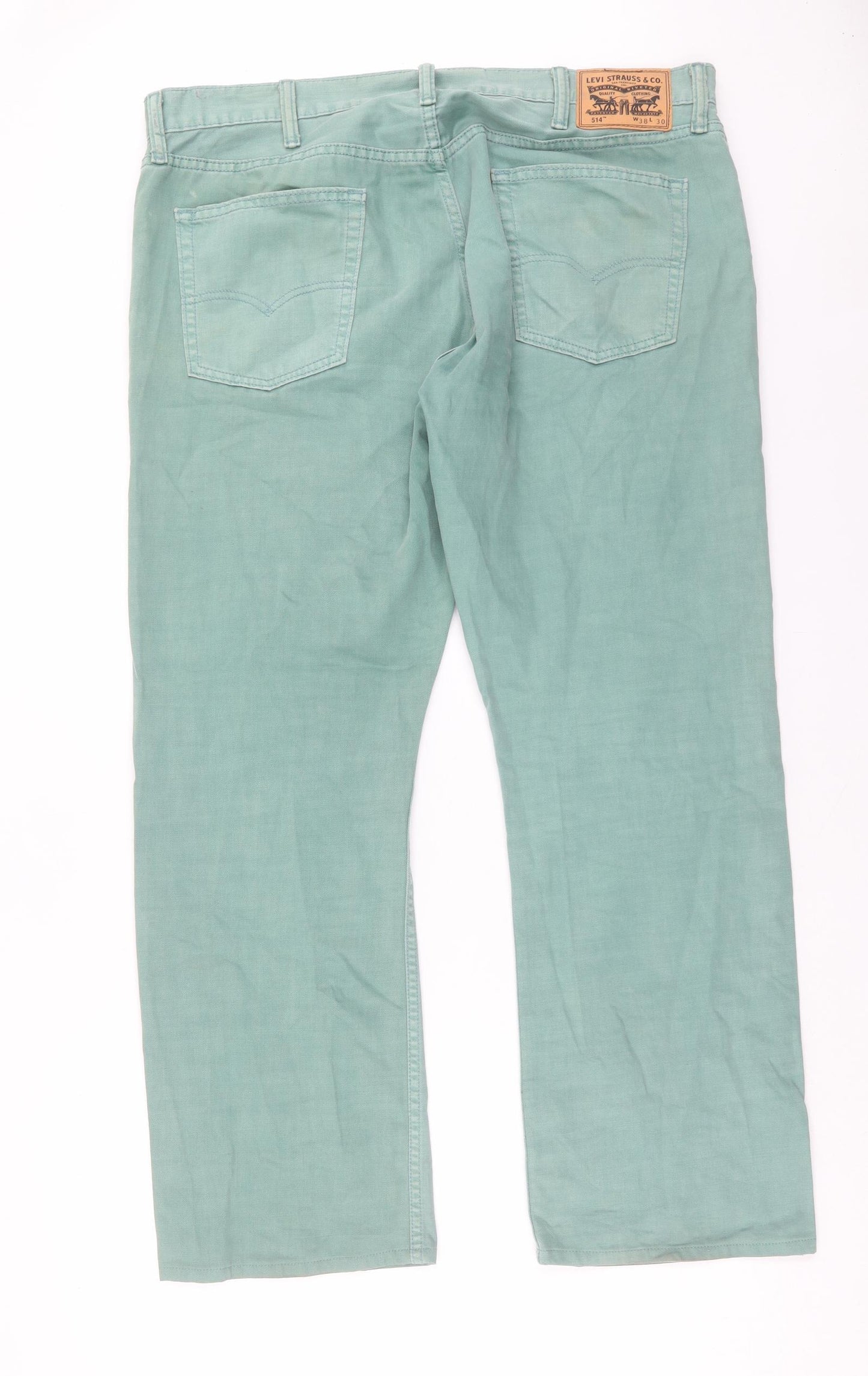 Signature by Levi Strauss & Co. Mens Green Cotton Straight Jeans Size 38 in L30 in Regular Button