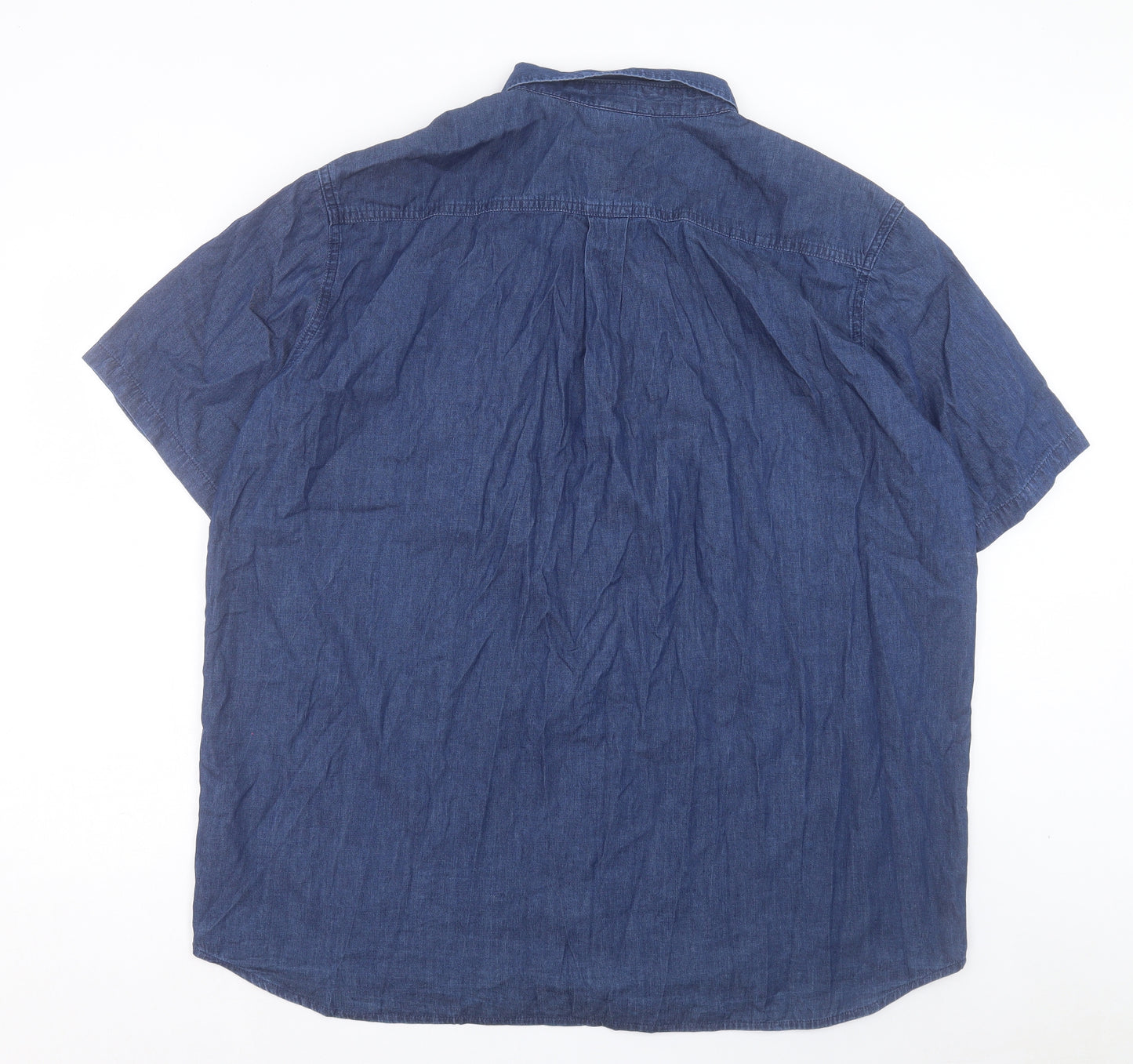 Cotton Traders Mens Blue Cotton Button-Up Size 2XL Collared Button