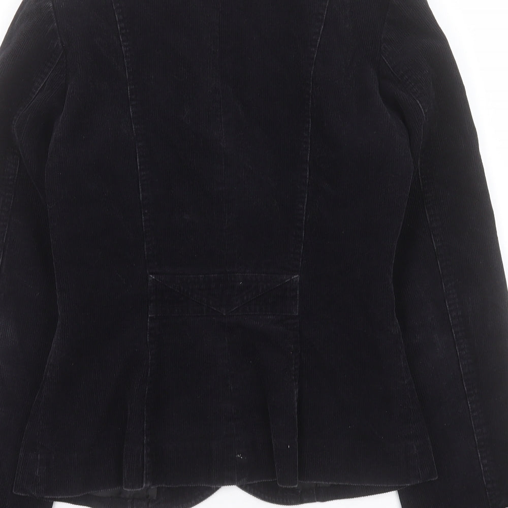 H&M Womens Black Jacket Blazer Size 8 Button