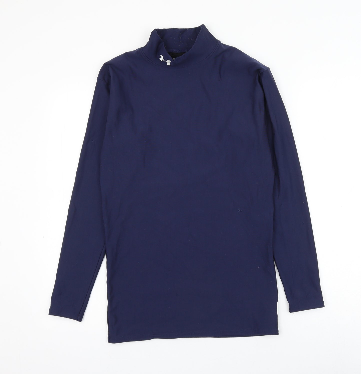 underar Mens Blue Nylon Basic T-Shirt Size L Mock Neck Pullover