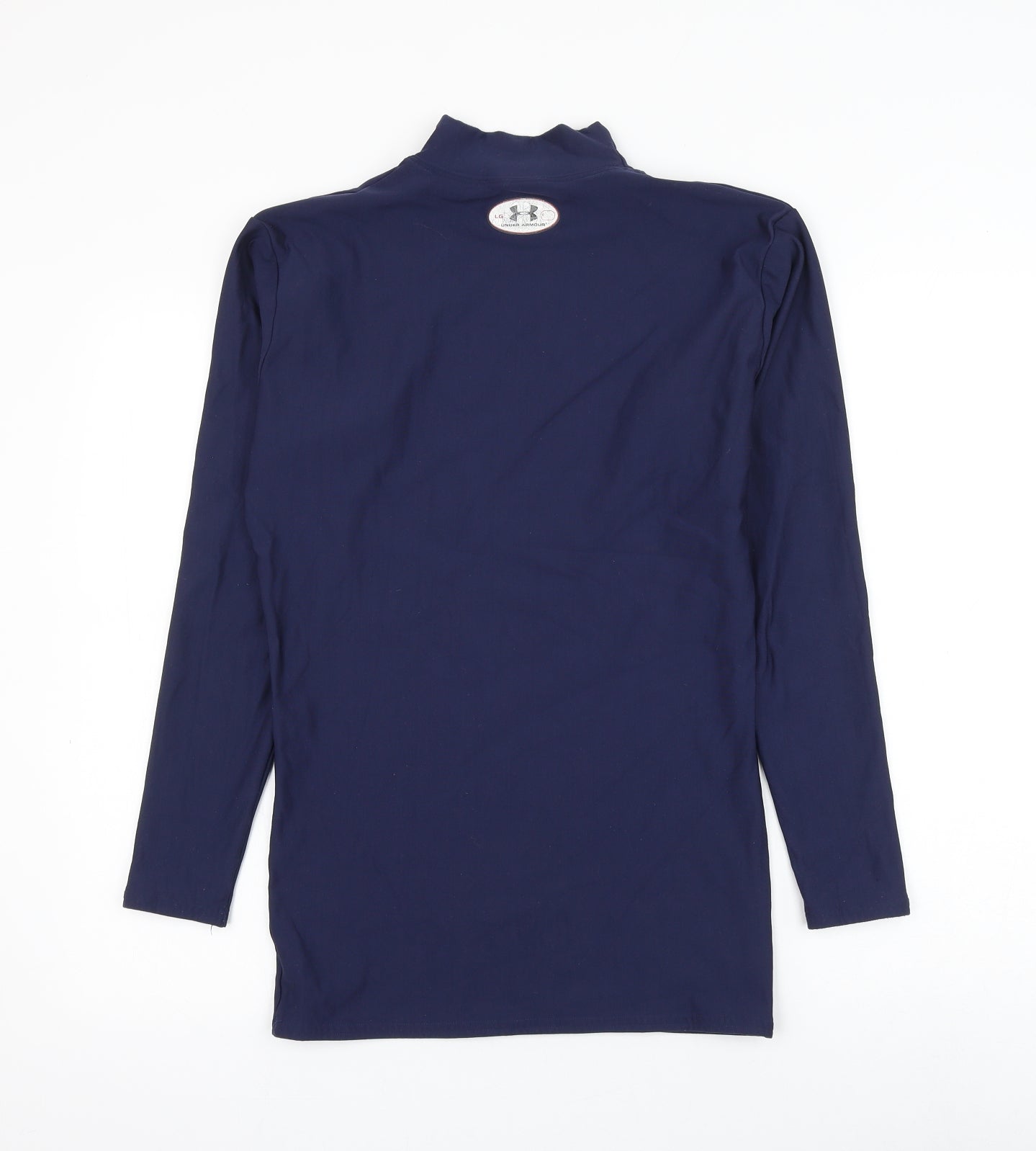 underar Mens Blue Nylon Basic T-Shirt Size L Mock Neck Pullover