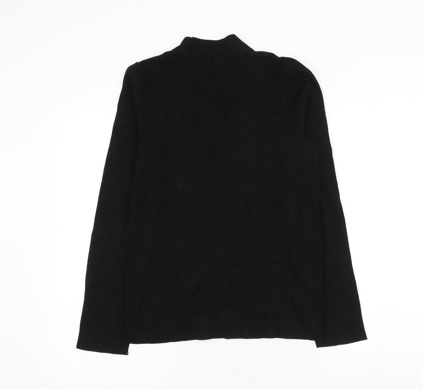 John Lewis Womens Black Mock Neck Viscose Pullover Jumper Size 10
