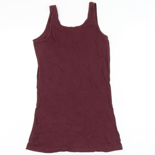 firetr Womens Red Cotton Basic Tank Size S Round Neck