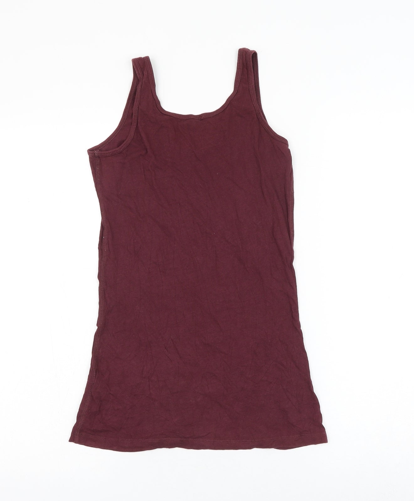 firetr Womens Red Cotton Basic Tank Size S Round Neck